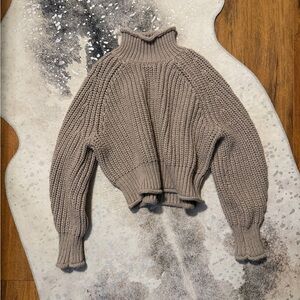 H&M Chunky Knit Turtleneck Sweater - Brown